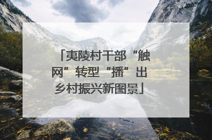 夷陵村干部“触网”转型“播”出乡村振兴新图景