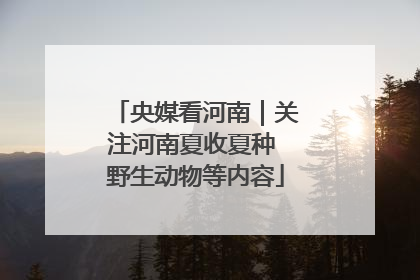央媒看河南｜关注河南夏收夏种 野生动物等内容