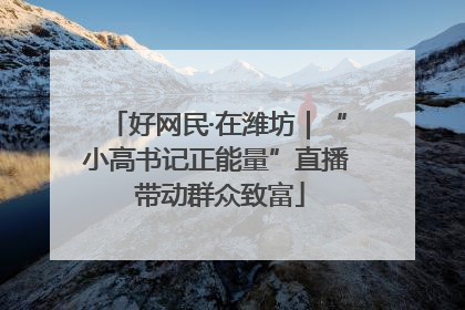 好网民·在潍坊｜“小高书记正能量”直播 带动群众致富