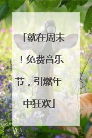 就在周末！免费音乐节，引燃年中狂欢