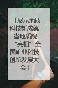 展示地质科技新成就 省地质院“亮相”全国矿业科技创新发展大会