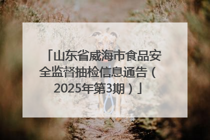 山东省威海市食品安全监督抽检信息通告（2025年第3期）