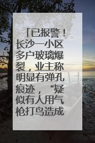 已报警！长沙一小区多户玻璃爆裂，业主称明显有弹孔痕迹，“疑似有人用气枪打鸟造成”
