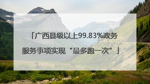 广西县级以上99.83%政务服务事项实现“最多跑一次”