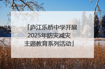 庐江乐桥中学开展2025年防灾减灾主题教育系列活动