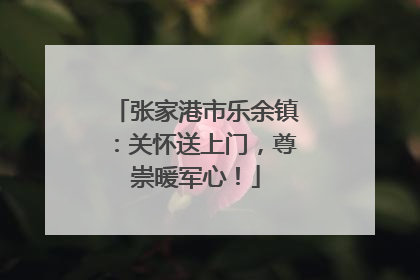 张家港市乐余镇：关怀送上门，尊崇暖军心！