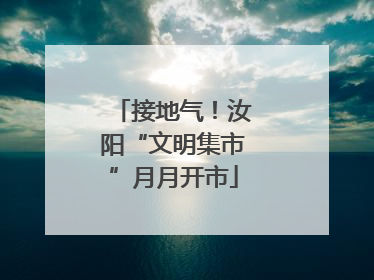 接地气！汝阳“文明集市”月月开市