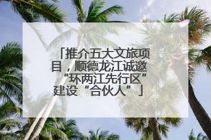 推介五大文旅项目，顺德龙江诚邀“环两江先行区”建设“合伙人”