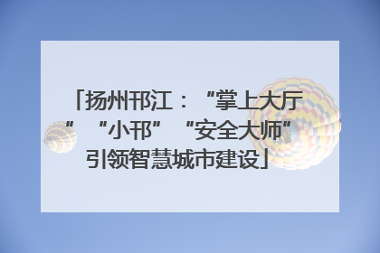 扬州邗江：“掌上大厅”“小邗”“安全大师”引领智慧城市建设