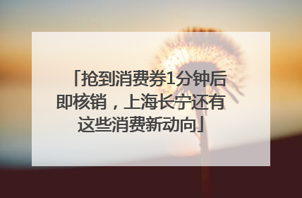 抢到消费券1分钟后即核销，上海长宁还有这些消费新动向