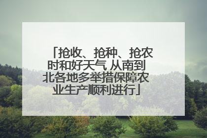 抢收、抢种、抢农时和好天气 从南到北各地多举措保障农业生产顺利进行