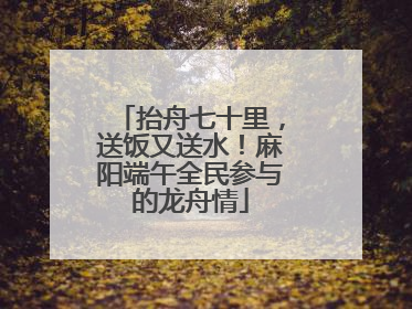 抬舟七十里，送饭又送水！麻阳端午全民参与的龙舟情