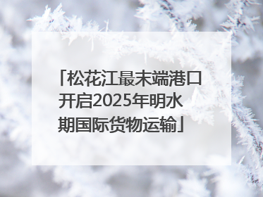 松花江最末端港口开启2025年明水期国际货物运输