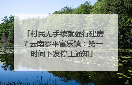 村民无手续就强行建房？云南罗平富乐镇：第一时间下发停工通知