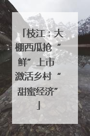 枝江：大棚西瓜抢“鲜”上市 激活乡村“甜蜜经济”