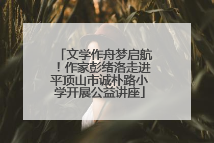 文学作舟梦启航！作家彭绪洛走进平顶山市诚朴路小学开展公益讲座