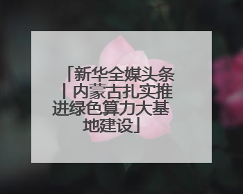 新华全媒头条丨内蒙古扎实推进绿色算力大基地建设