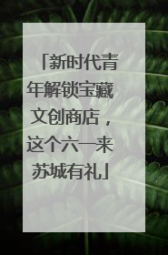新时代青年解锁宝藏文创商店，这个六一来苏城有礼