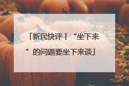 新民快评丨“坐下来”的问题要坐下来谈