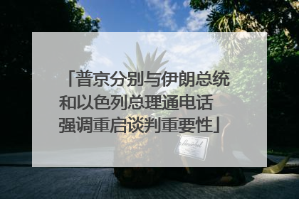 普京分别与伊朗总统和以色列总理通电话 强调重启谈判重要性