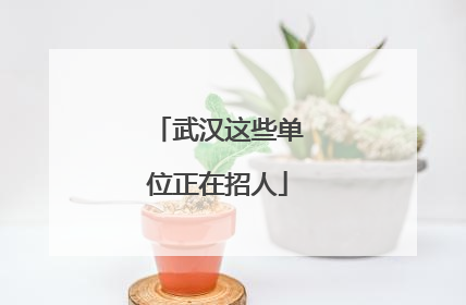 武汉这些单位正在招人