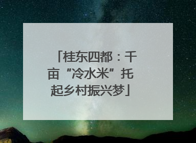 桂东四都：千亩“冷水米”托起乡村振兴梦
