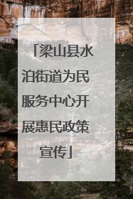 梁山县水泊街道为民服务中心开展惠民政策宣传