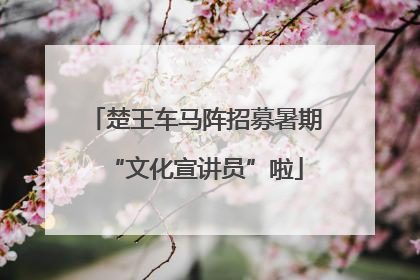 楚王车马阵招募暑期“文化宣讲员”啦