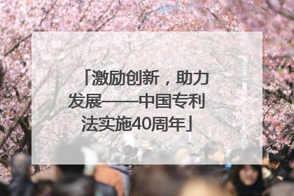激励创新，助力发展——中国专利法实施40周年