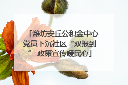 潍坊安丘公积金中心党员下沉社区“双报到” 政策宣传暖民心