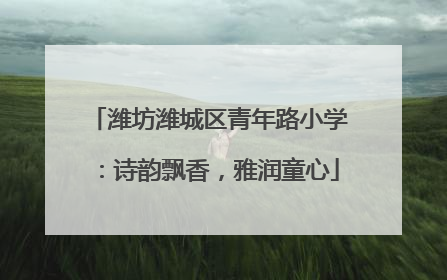 潍坊潍城区青年路小学：诗韵飘香，雅润童心