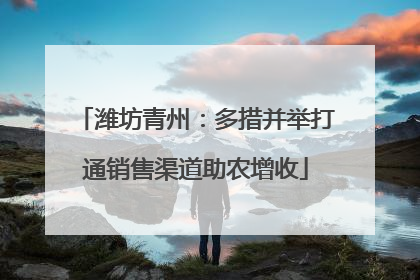 潍坊青州：多措并举打通销售渠道助农增收