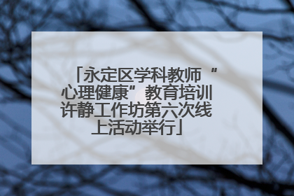 永定区学科教师“心理健康”教育培训许静工作坊第六次线上活动举行