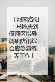 河南洛阳：马怀庆到偃师区指导调研防汛综合应急演练等工作