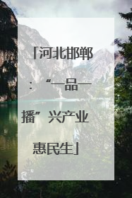 河北邯郸：“一品一播”兴产业惠民生