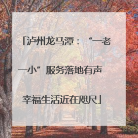 泸州龙马潭：“一老一小”服务落地有声 幸福生活近在咫尺