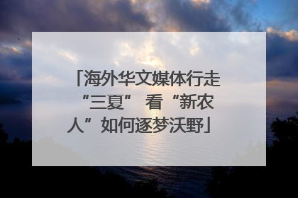 海外华文媒体行走“三夏” 看“新农人”如何逐梦沃野