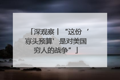 深观察丨“这份‘寡头预算’是对美国穷人的战争”