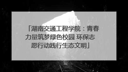 湖南交通工程学院：青春力量筑梦绿色校园 环保志愿行动践行生态文明