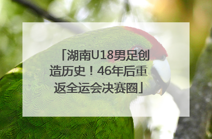 湖南U18男足创造历史！46年后重返全运会决赛圈