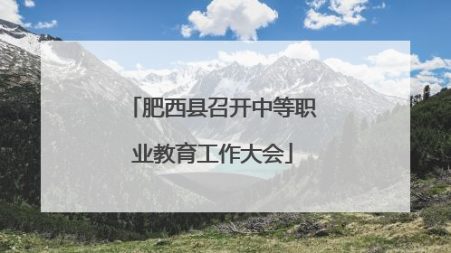 肥西县召开中等职业教育工作大会
