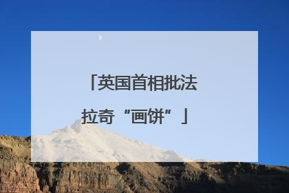 英国首相批法拉奇“画饼”