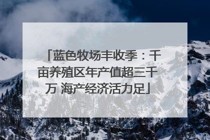 蓝色牧场丰收季：千亩养殖区年产值超三千万 海产经济活力足