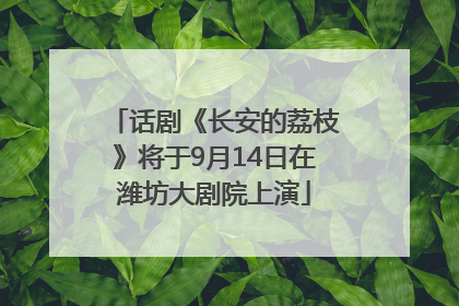 话剧《长安的荔枝》将于9月14日在潍坊大剧院上演