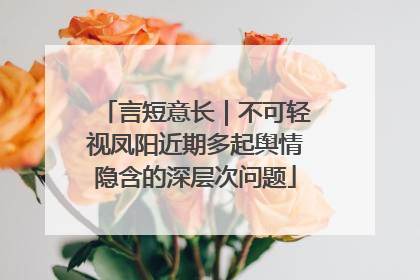 言短意长｜不可轻视凤阳近期多起舆情隐含的深层次问题