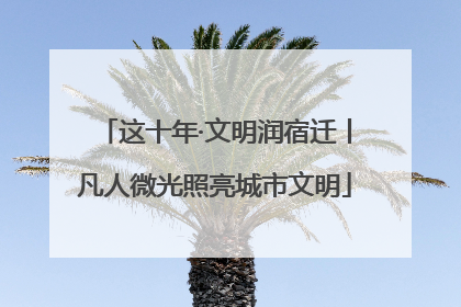 这十年·文明润宿迁丨凡人微光照亮城市文明