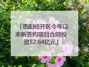 贵阳经开区今年以来新签约项目合同投资52.64亿元