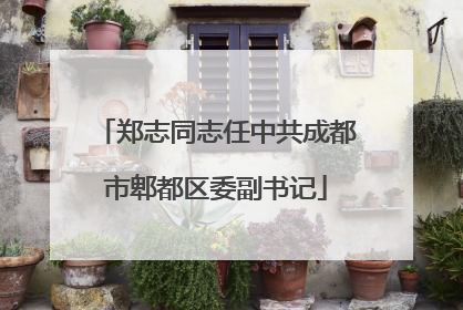郑志同志任中共成都市郫都区委副书记