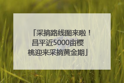 采摘路线图来啦！昌平近5000亩樱桃迎来采摘黄金期
