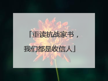 重读抗战家书，我们都是收信人